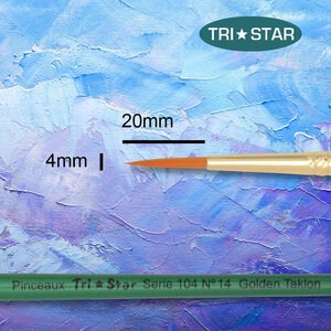 Pinceau synthétique Rond n°14 Manche vert Lot 5 pièces