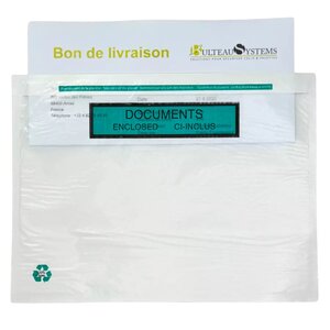 Pochette porte-documents adhésive "Documents ci-inclus" - 16 5 x 12 5 cm