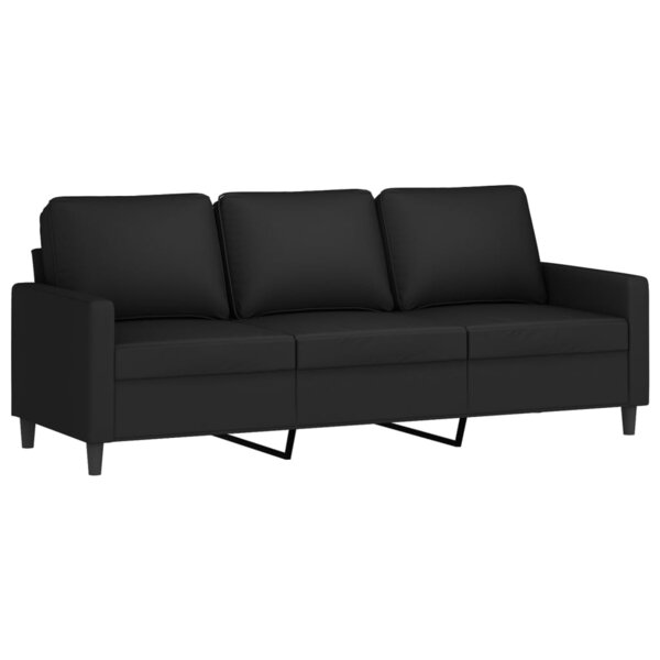 vidaXL Canapé à 3 places Noir 180 cm Velours