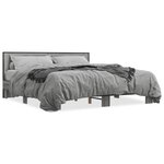 vidaXL Cadre de lit sonoma gris 200x200 cm bois d'ingénierie et métal