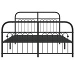 vidaXL Cadre de lit métal avec tête de lit/pied de lit noir 137x190 cm