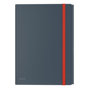 Chemise à élastique 3 rabats plastique leitz cosy  format a4 - gris - lot de 10