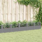 vidaXL Jardinière avec piquets gris clair 363 5x43 5x43 5 cm PP
