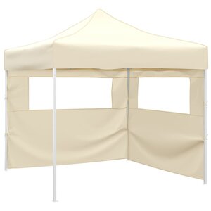vidaXL Tente pliable avec 2 parois 291x291x315 cm Crème