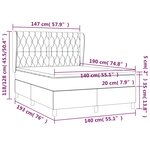 vidaXL Sommier à lattes de lit avec matelas Gris clair 140x190cm Tissu