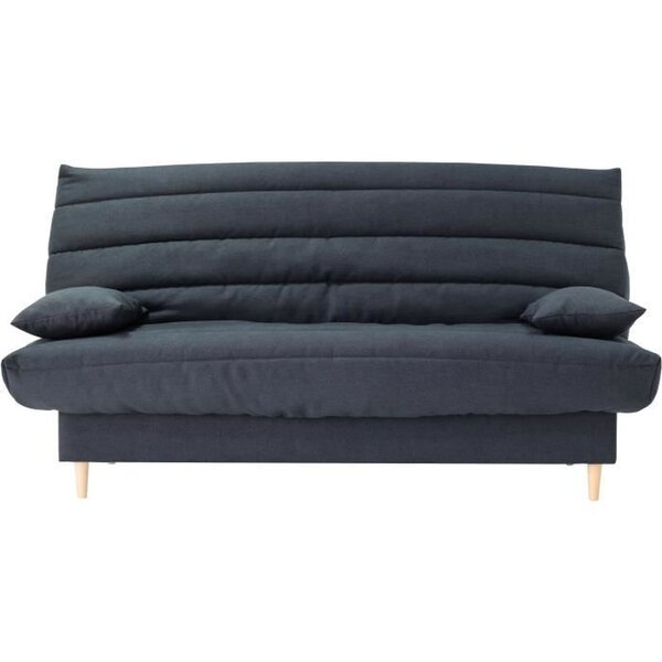 Clic clac 3 places - Tissu Soro gris - Couchage 125 x 190 cm - Avec coussins - 193 x 95 x 93 cm