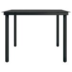 vidaXL Ensemble à manger de jardin avec coussins 7 Pièces Noir