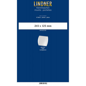 Bandes double soudure 265 x 125 mm pour blocs carnets de timbres. Fond - Transparent