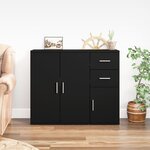 vidaXL Buffet Noir 91x29 5x75 cm Bois d'ingénierie