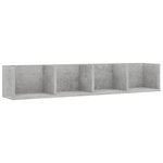 vidaXL Étagère murale à CD Gris béton 100x18x18 cm Bois d'ingénierie