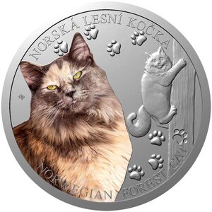 Monnaie NORWEGIAN FOREST CAT Cat Breeds 1 Oz Argent 1$ Niue 2026 (PRÉCOMMANDE)