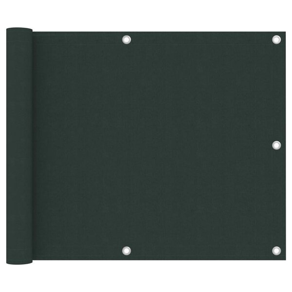vidaXL Écran de balcon Vert foncé 75x600 cm Tissu Oxford