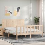 vidaXL Cadre de lit avec tête de lit 160x200 cm bois massif