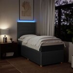vidaXL Sommier à lattes de lit et matelas Gris foncé 90x190 cm Tissu