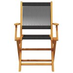 vidaXL Chaises de jardin pliantes lot de 4 noir bois d'acacia massif