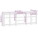vidaXL Buffet 230x35x80 cm Bois massif de pin