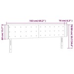 vidaXL Tête de lit à LED Gris foncé 163x16x78/88 cm Velours