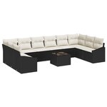 vidaXL Ensemble salle à manger jardin 10 pièces avec coussins poly rotin marron
