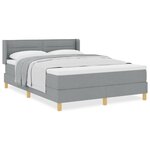 Lit tapissier vidaXL avec matelas Gris clair 140x200 cm