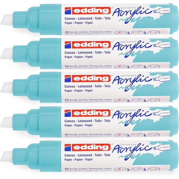 Marqueur acrylique large 5000 bleu pastel 5-10 mm x 5 EDDING
