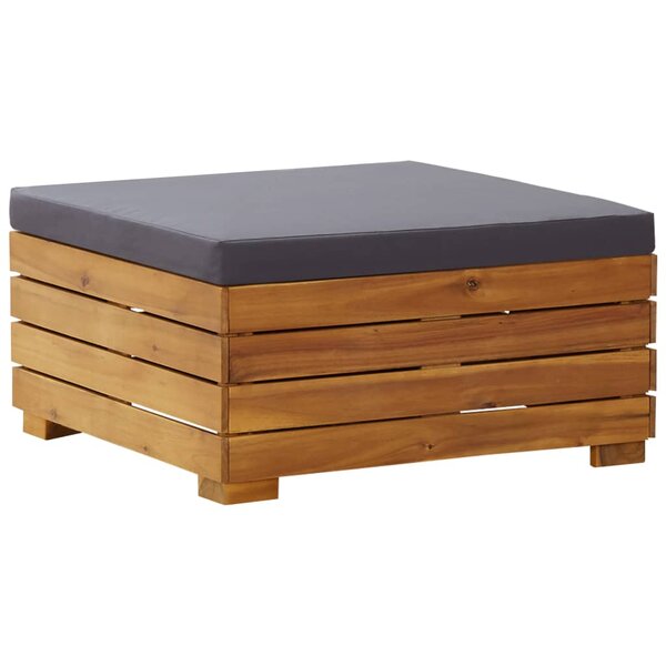 vidaXL Repose-pied sectionnel 1 pc avec coussin Bois d'acacia solide