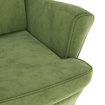 vidaXL Fauteuil à oreilles avec tabouret vert clair velours