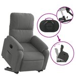 vidaXL Fauteuil inclinable électrique gris foncé tissu microfibre