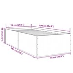 vidaXL Cadre de lit chêne fumé 75x190 cm bois d'ingénierie