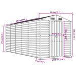 vidaXL Abri de jardin gris clair 191x470x198 cm acier galvanisé