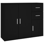 vidaXL Buffet Noir 91x29 5x75 cm Bois d'ingénierie