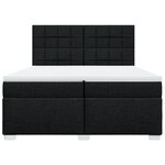 vidaXL Sommier à lattes de lit avec matelas Noir 200x200 cm Tissu