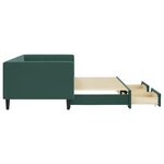 vidaXL Lit de jour avec gigogne et tiroirs vert foncé 90x200cm velours