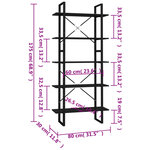 vidaXL Bibliothèque à 5 niveaux Noir 80x30x175 cm Bois d'ingénierie