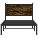 vidaXL Cadre de lit en métal sans matelas chêne fumé 100x190 cm