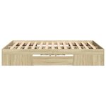 vidaXL Cadre de lit chêne sonoma 135x190 cm bois d'ingénierie