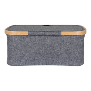 Panier en bambou gris foncé 38 x 26 x 16 cm