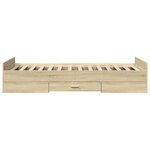 vidaXL Cadre de lit avec tiroirs sans matelas chêne sonoma 90x190 cm