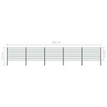 vidaXL Panneau de clôture avec poteaux Fer 8 5 x 1 2 m Vert