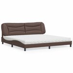 vidaXL Lit avec matelas marron 200x200 cm similicuir