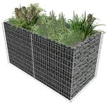 vidaXL Lit surélevé à gabion Acier 180 x 90 x 100 cm Argenté