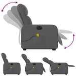 vidaXL Fauteuil inclinable de massage électrique Gris foncé Tissu