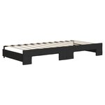 vidaXL Lit de jour avec gigogne et matelas noir 90x200 cm tissu