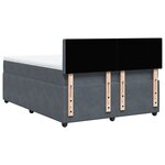 vidaXL Sommier à lattes de lit et matelas Gris foncé 140x200cm Velours