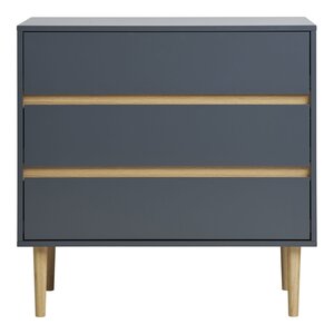 Commode 3 tiroirs en bois gris foncé 80 x 40 x 80 cm