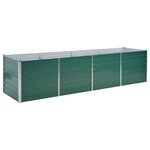 vidaXL Lit surélevé de jardin Acier galvanisé 320x80x77 cm Vert