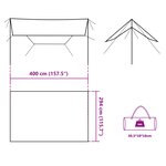 vidaXL Bâche de camping gris et orange 400x294 cm imperméable