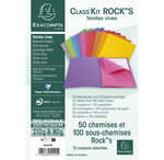 Pack 50 Chemises + 100 Sous Chemises Rock''s Pour A4 - Couleurs Assorties - X 5 - Exacompta