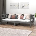 vidaXL Lit de jour gris bois de pin massif 80x200 cm