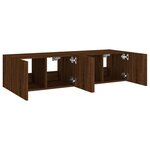 vidaXL Meubles TV muraux lumières LED 2 Pièces chêne marron 60x35x31 cm