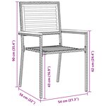 Ensemble de salle à manger de jardin vidaXL 5 pièces Noir Poly Rattan Acacia